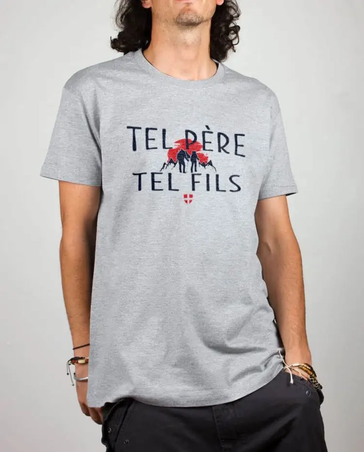 T shirt gris homme tel pere tel fils