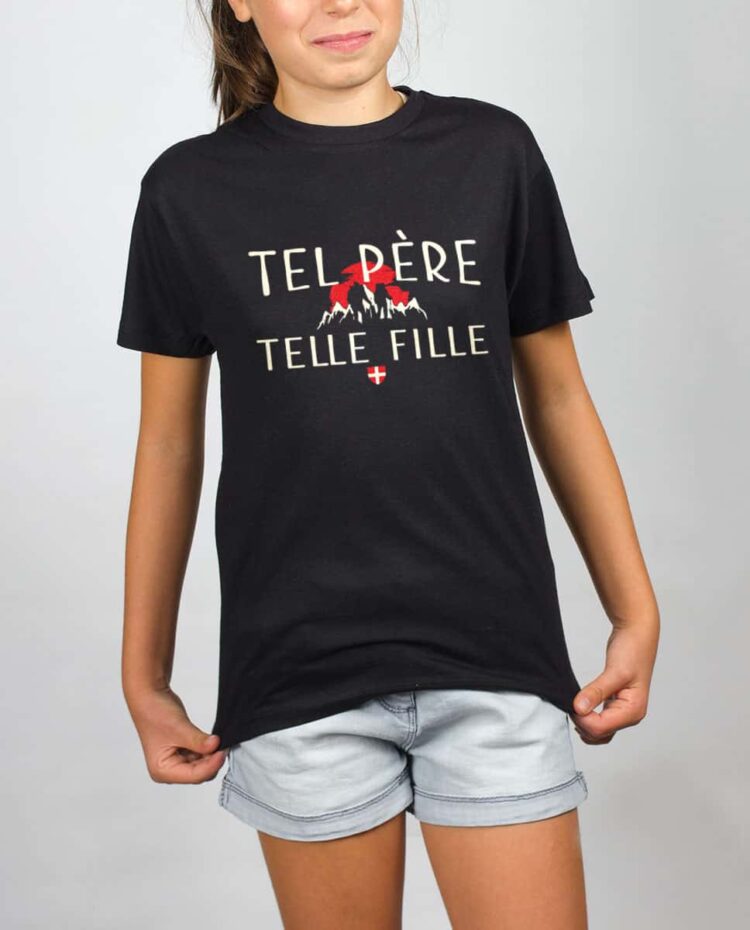 T shirt noir enfant tel pere telle fille