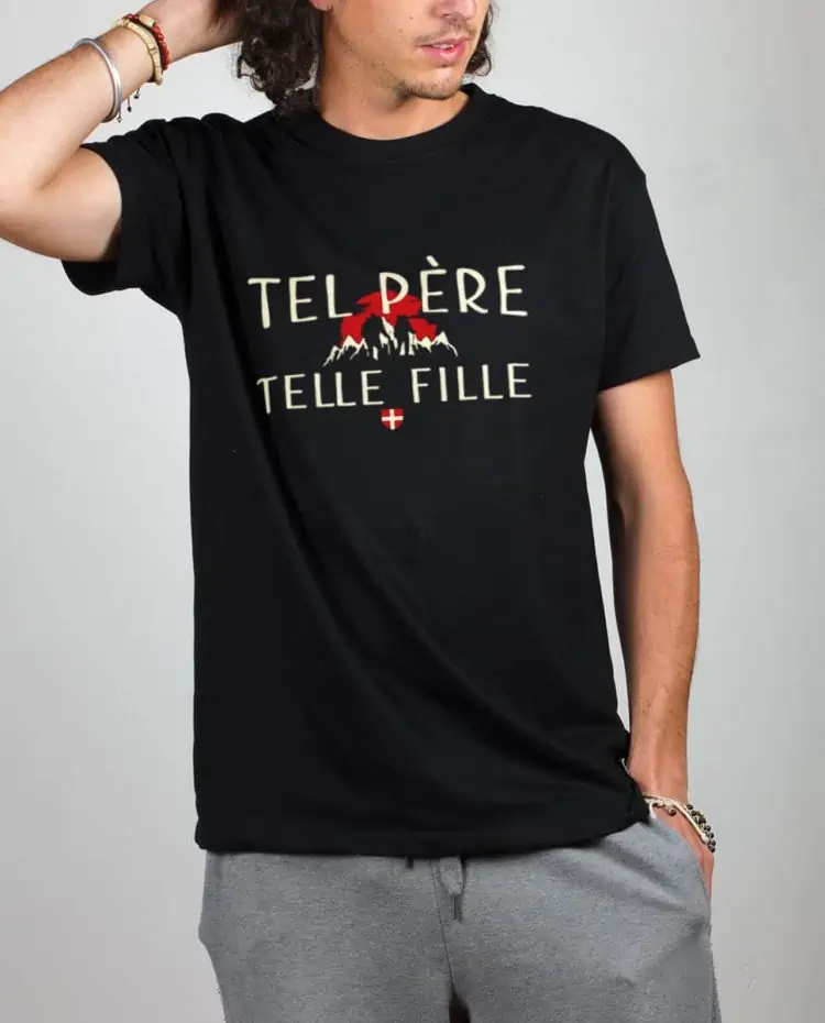 T shirt noir homme tel pere telle fille