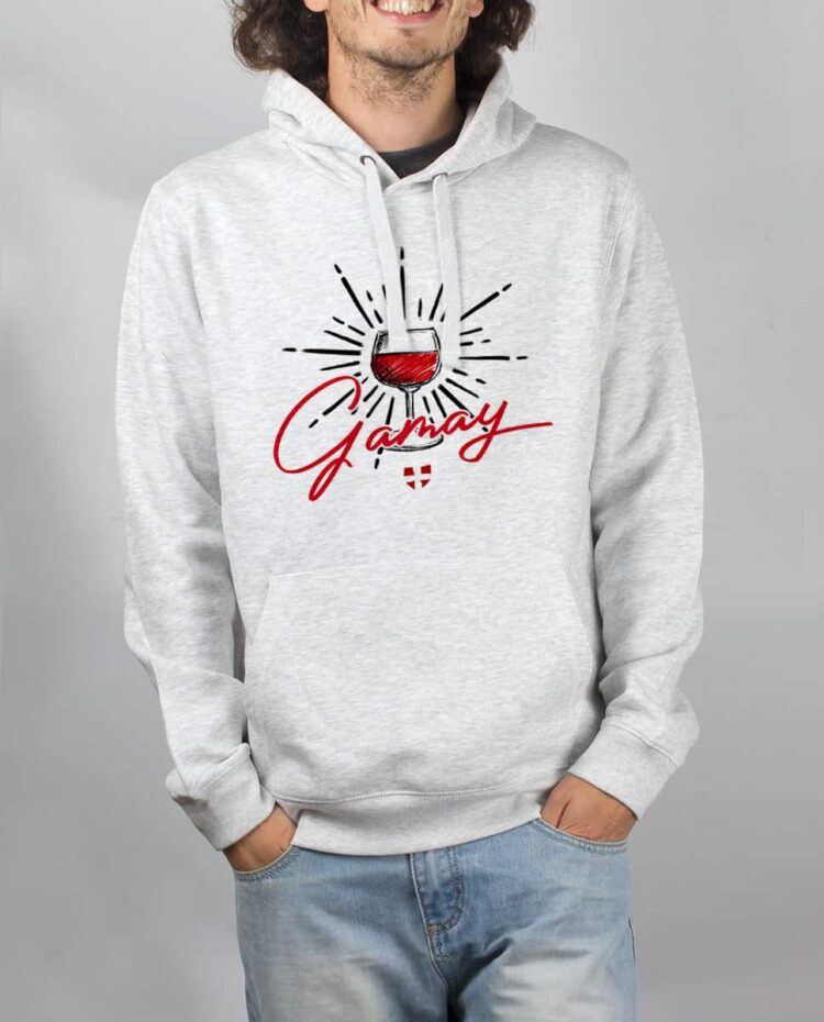 Sweat Blanc homme vin Gamay