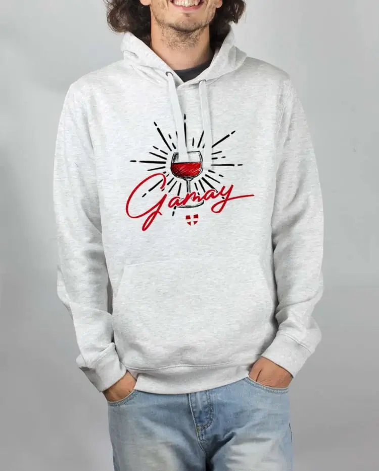 Sweat Blanc homme vin Gamay