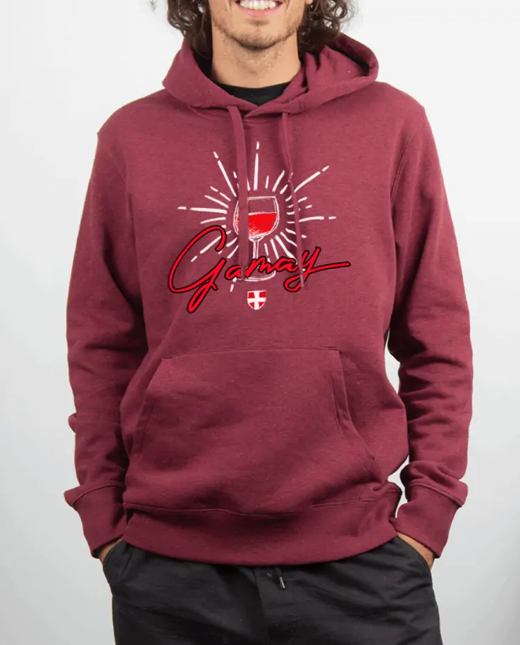 Sweat Homme Rouge bordeau GAMAY