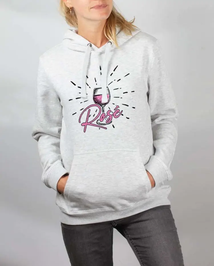 Sweat blanc femme Vin rosé