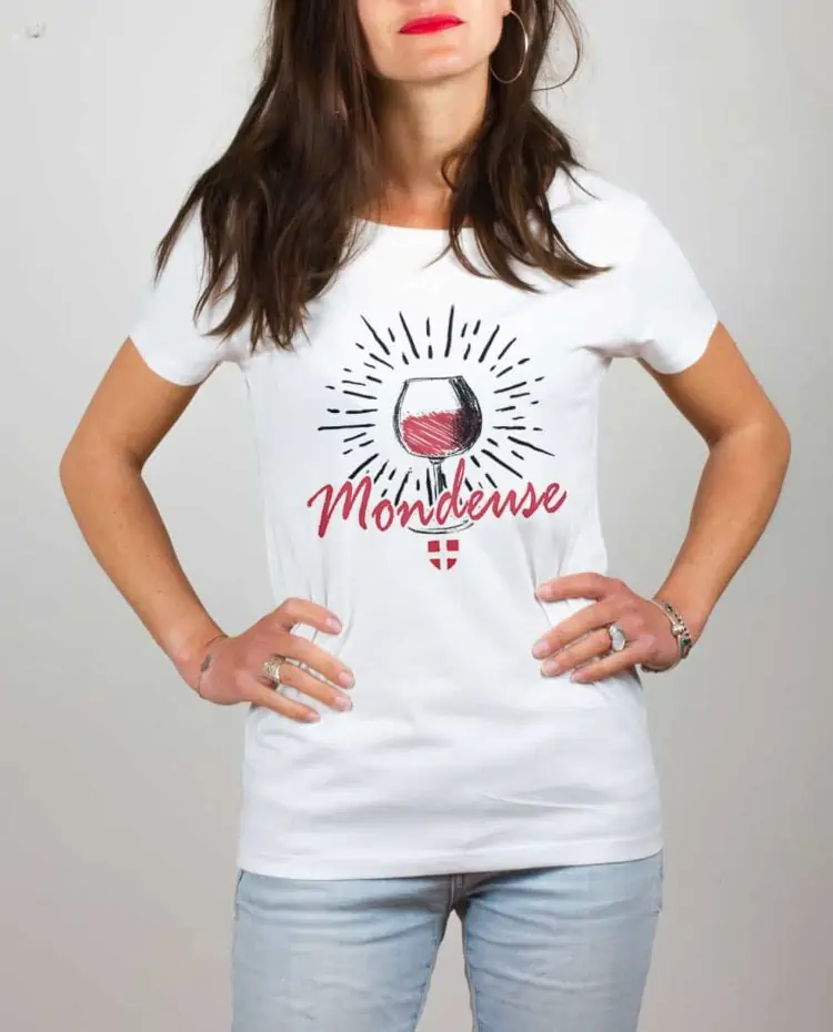 T shirt blanc femme Vin Mondeuse