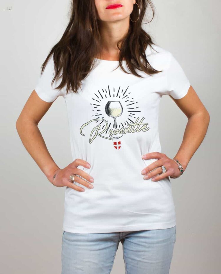 T shirt blanc femme Vin Roussette