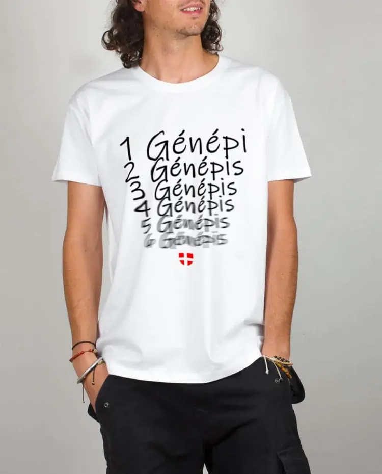 T shirt blanc homme 1 2 3 Genepi