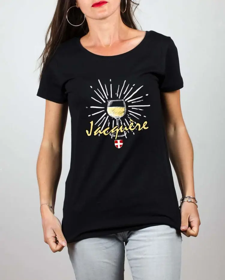 T shirt noir femme Vin Jacquere