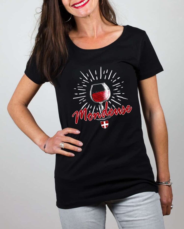 T shirt noir femme Vin Mondeuse