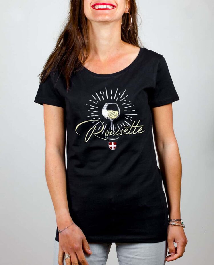 T shirt noir femme Vin Roussette