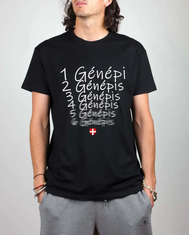 T shirt noir homme 1 2 3 Genepi