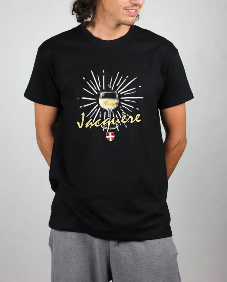 T shirt noir homme Vin Jacquere