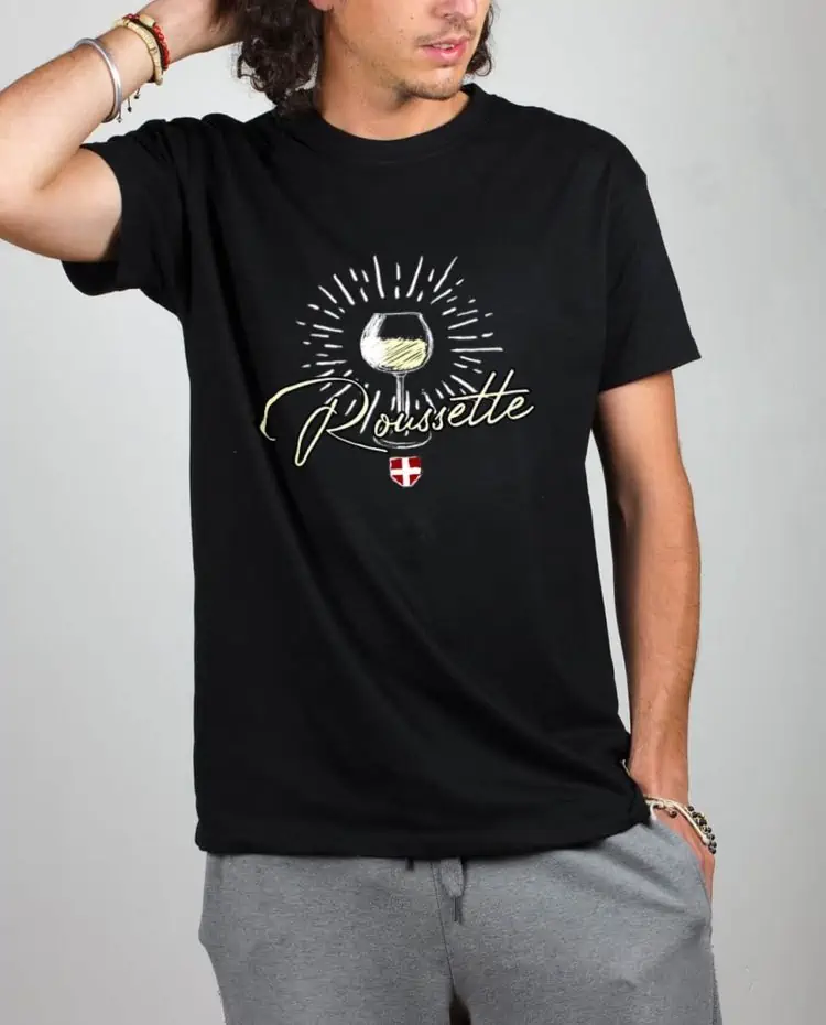 T shirt noir homme Vin Roussette
