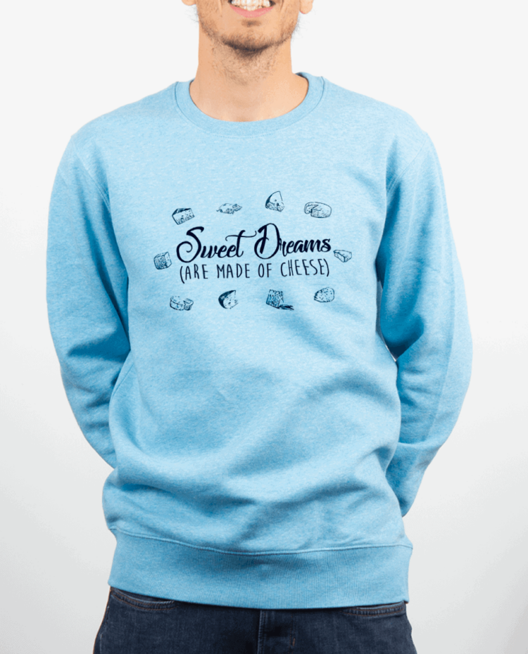Pull Homme bleu ciel SWEET DREAMS ARE MADE OF CHEESE