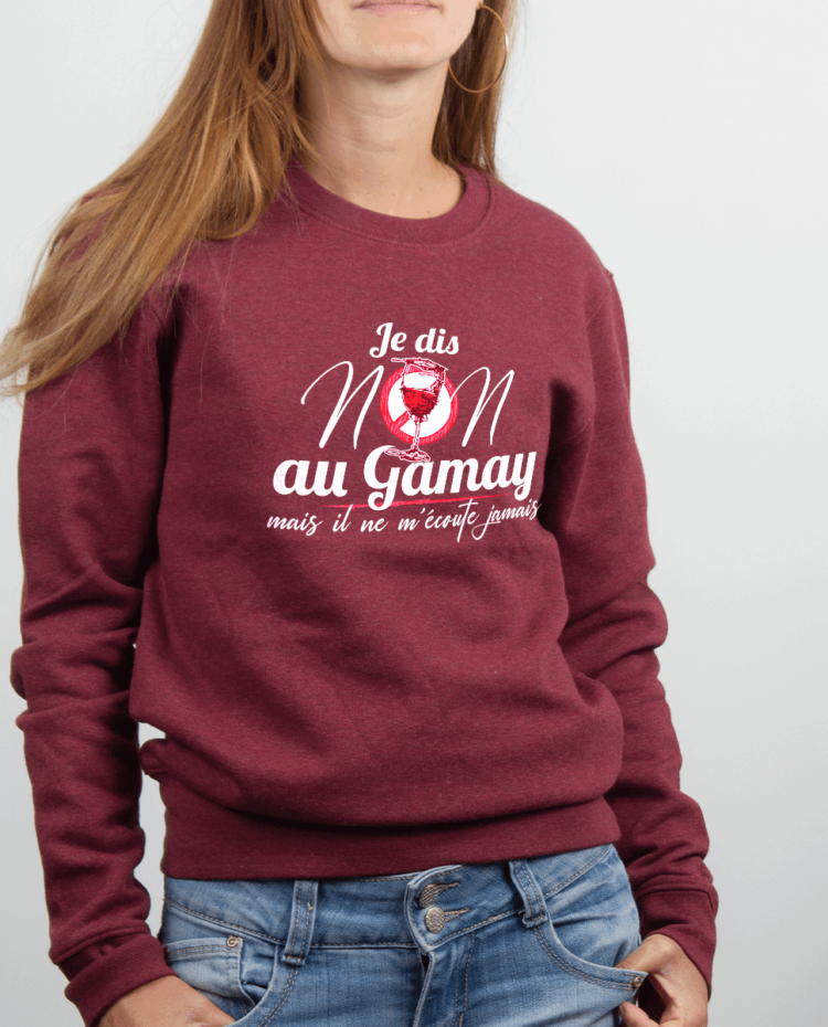 Pull femme Bordeau JE DIS NON AU GAMAY