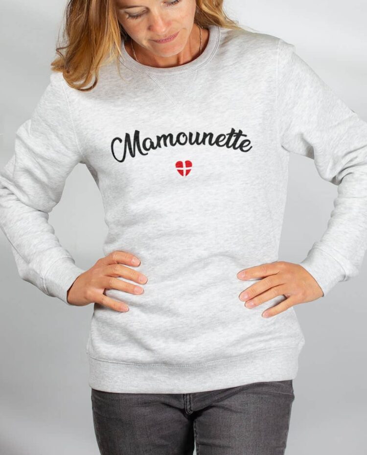 Pull sweat femme blanc Mamounette