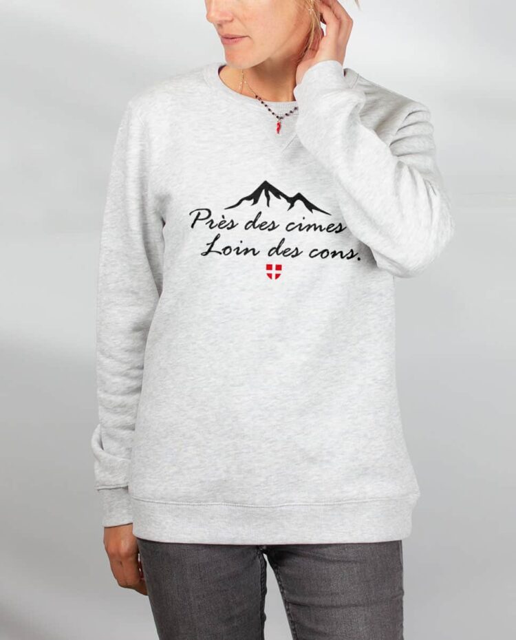 Pull sweat femme blanc Pres des Cimes