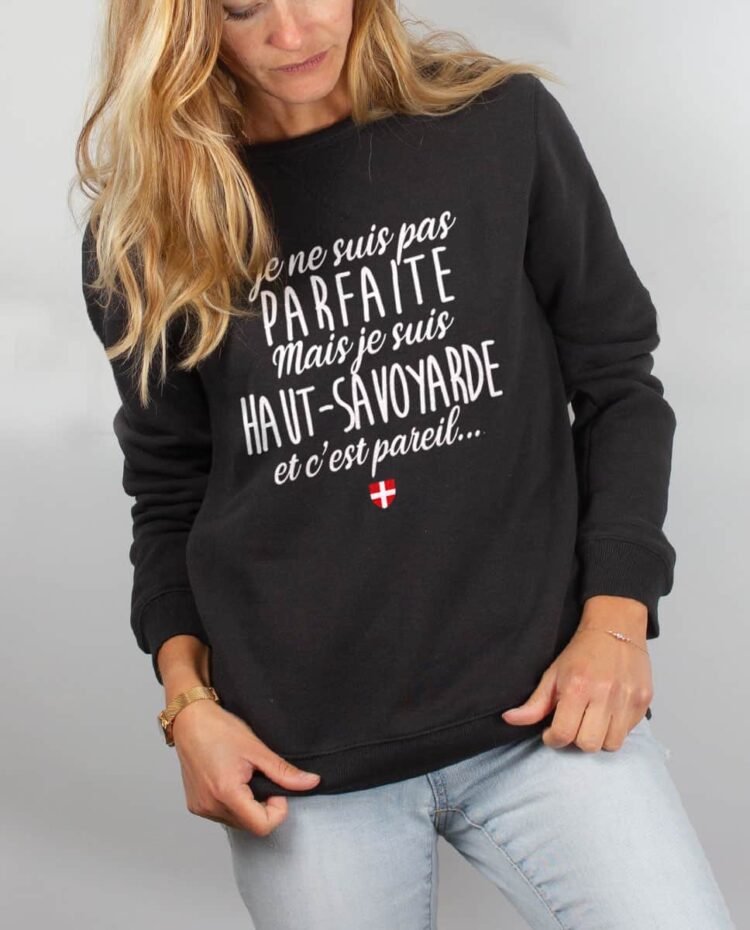 Pull sweat femme noir Parfaite haut savoyarde