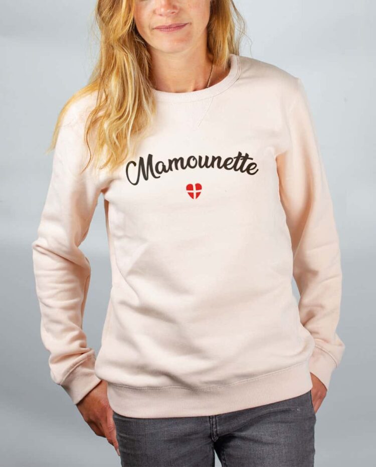 Pull sweat femme rose Mamounette