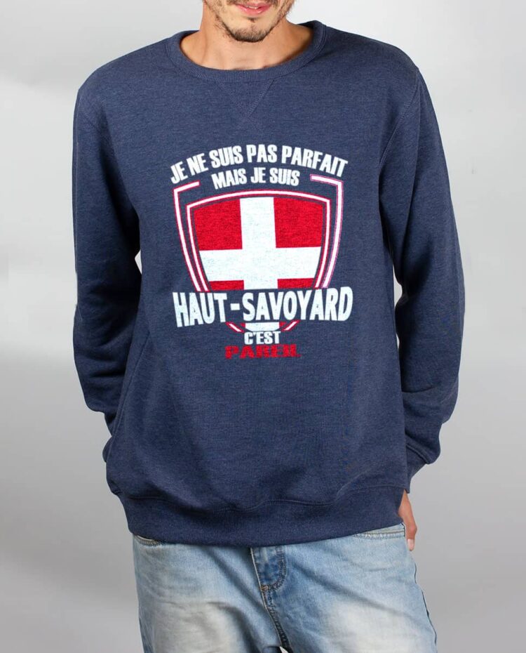 Pull sweat homme bleu Parfait Haut Savoyard