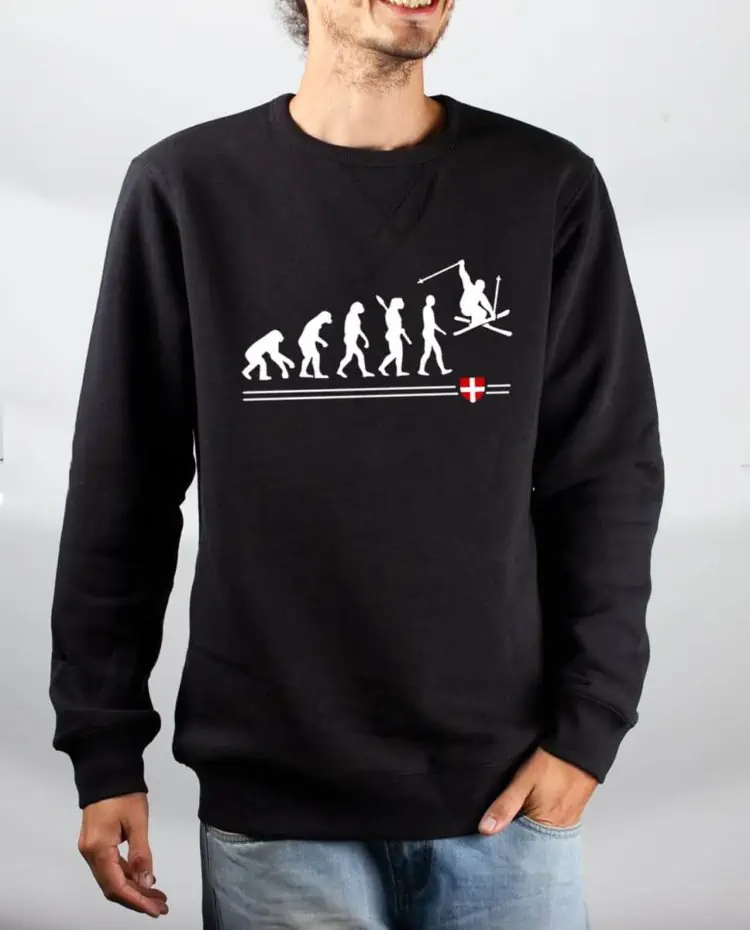 Pull sweat homme noir Evolution Ski