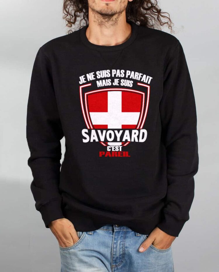 Pull sweat homme noir Parfait Savoyard