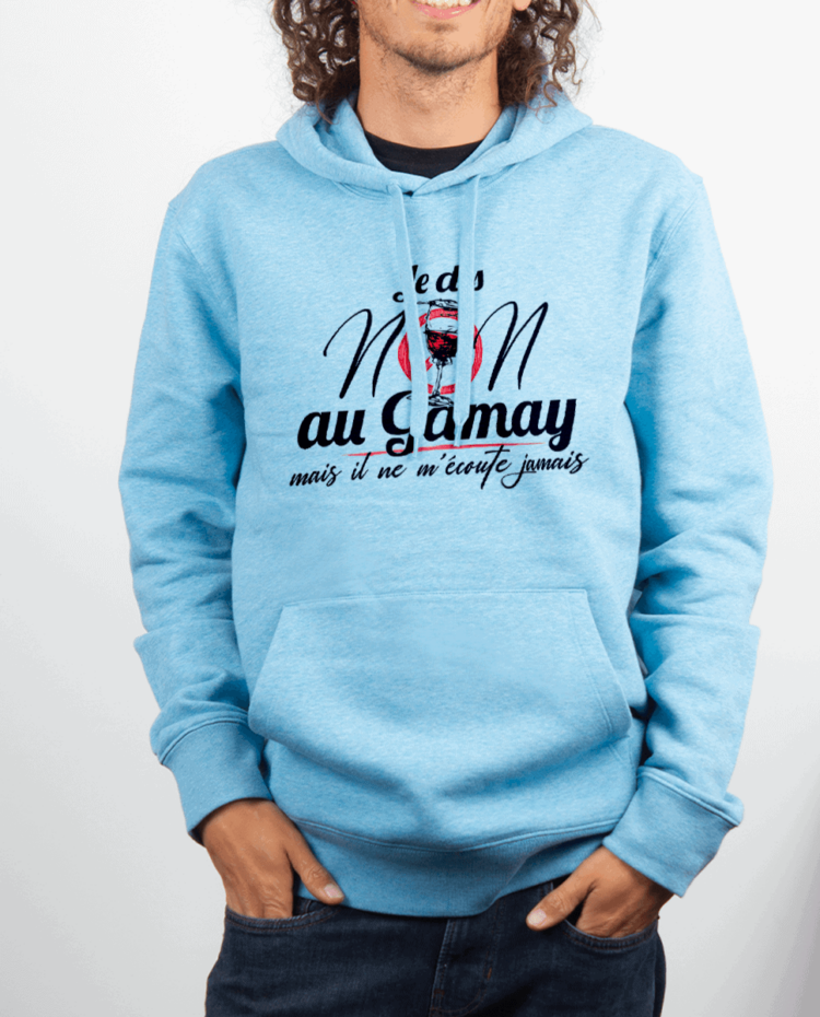 Sweat Homme Bleu ciel JE DIS NON AU GAMAY