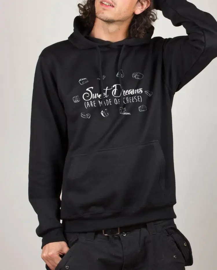 Sweat noir homme Sweet dreams are made of cheese