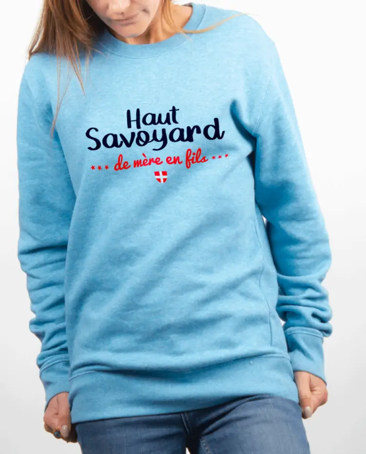Pull Femme bleu ciel HAUT SAVOYARD DE MERE EN FILS