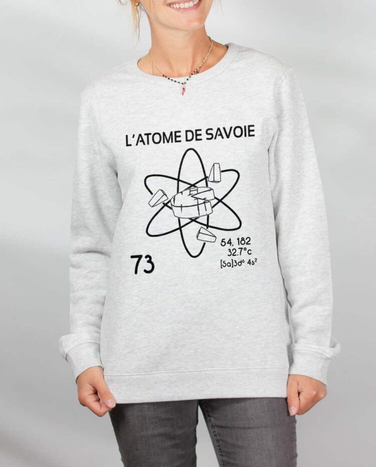 Pull sweat femme blanc Atome de savoie 73 1