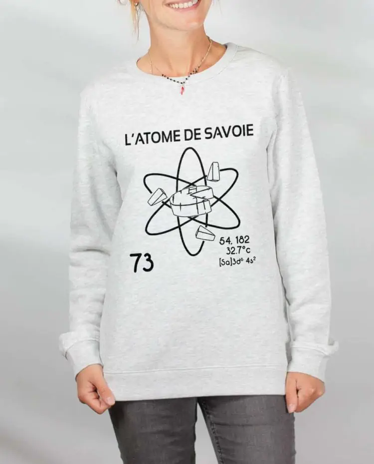 Pull sweat femme blanc Atome de savoie 73 1