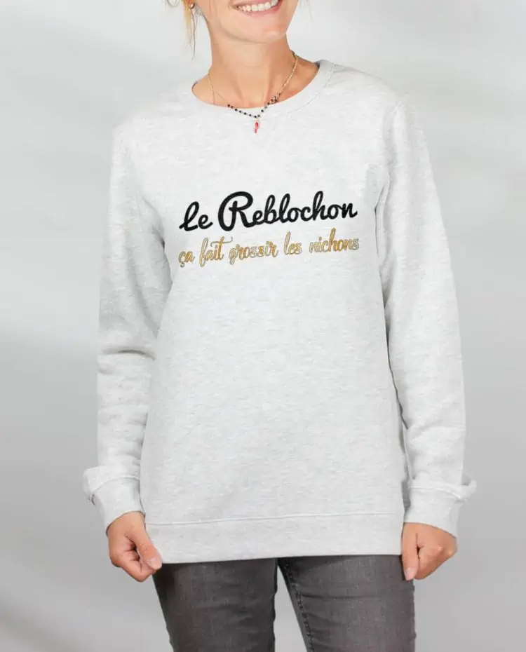Pull sweat femme blanc Reblochon nichon