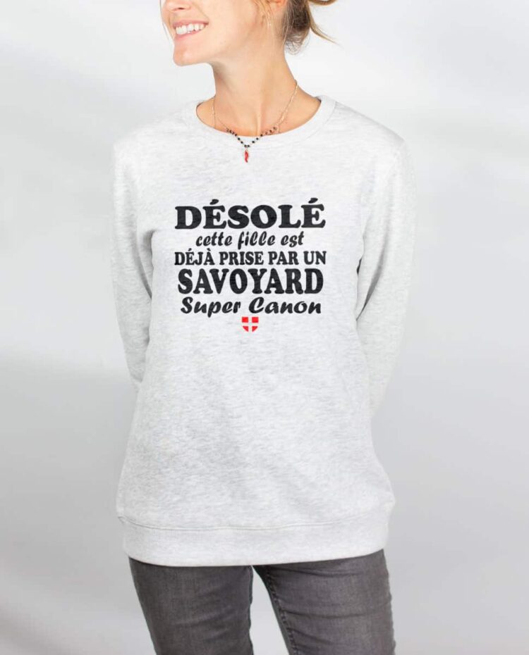 Pull sweat femme blanc fille deja prise par savoyard