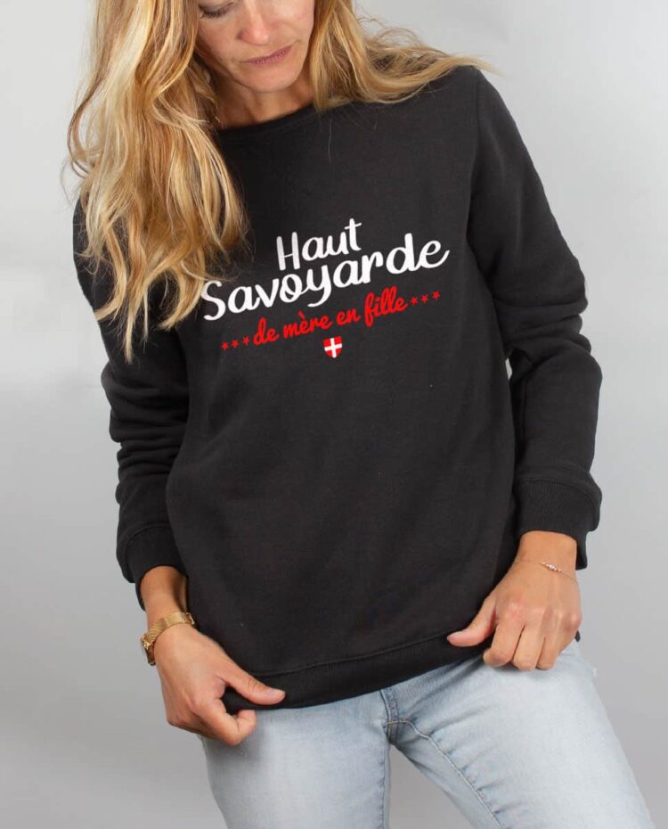 Pull sweat femme noir Haut savoyarde de mere en fille