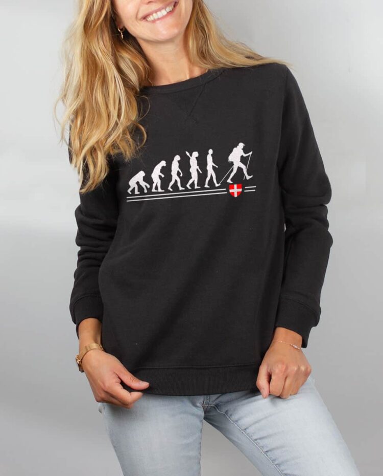 Pull sweat femme noir evolution randonnee