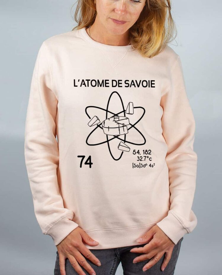 Pull sweat femme rose Atome de savoie 74