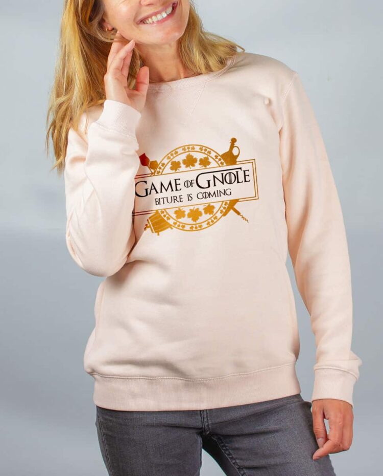 Pull sweat femme rose Game Of Gnole