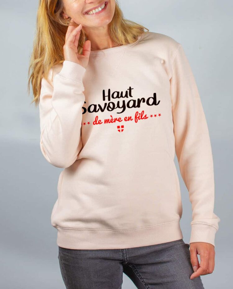 Pull sweat femme rose Haut savoyard de mere en fils