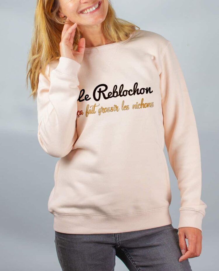 Pull sweat femme rose Reblochon nichon