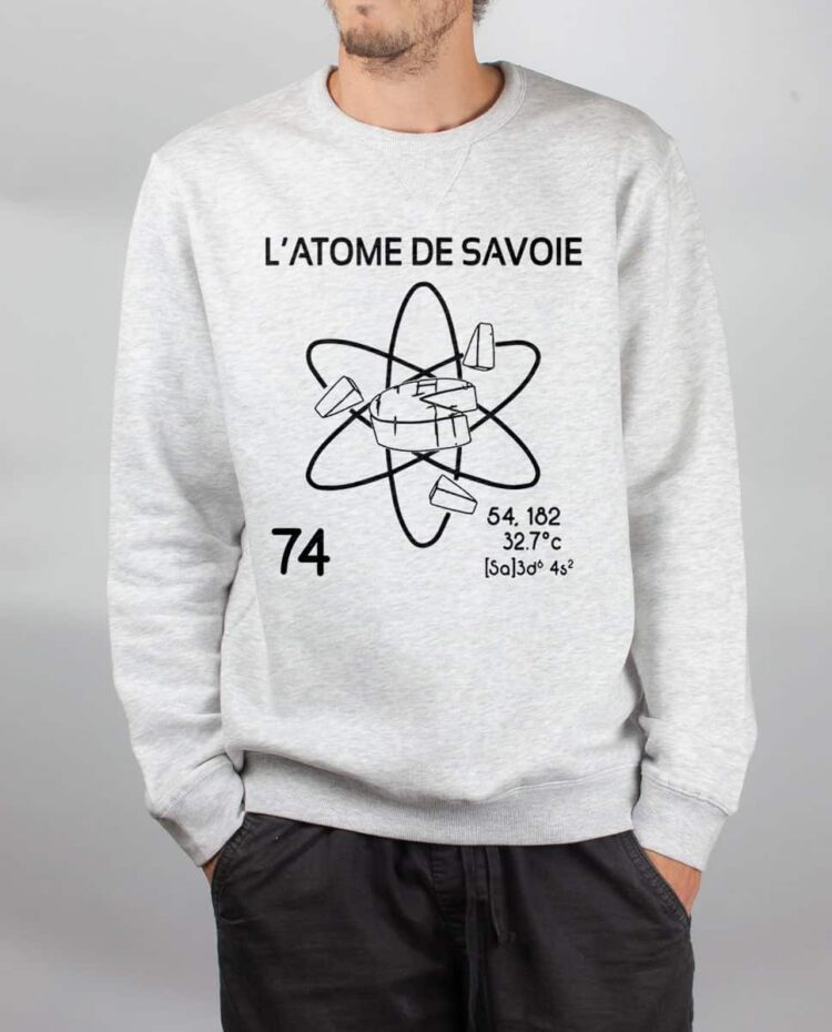 Pull sweat homme blanc Atome de savoie 74