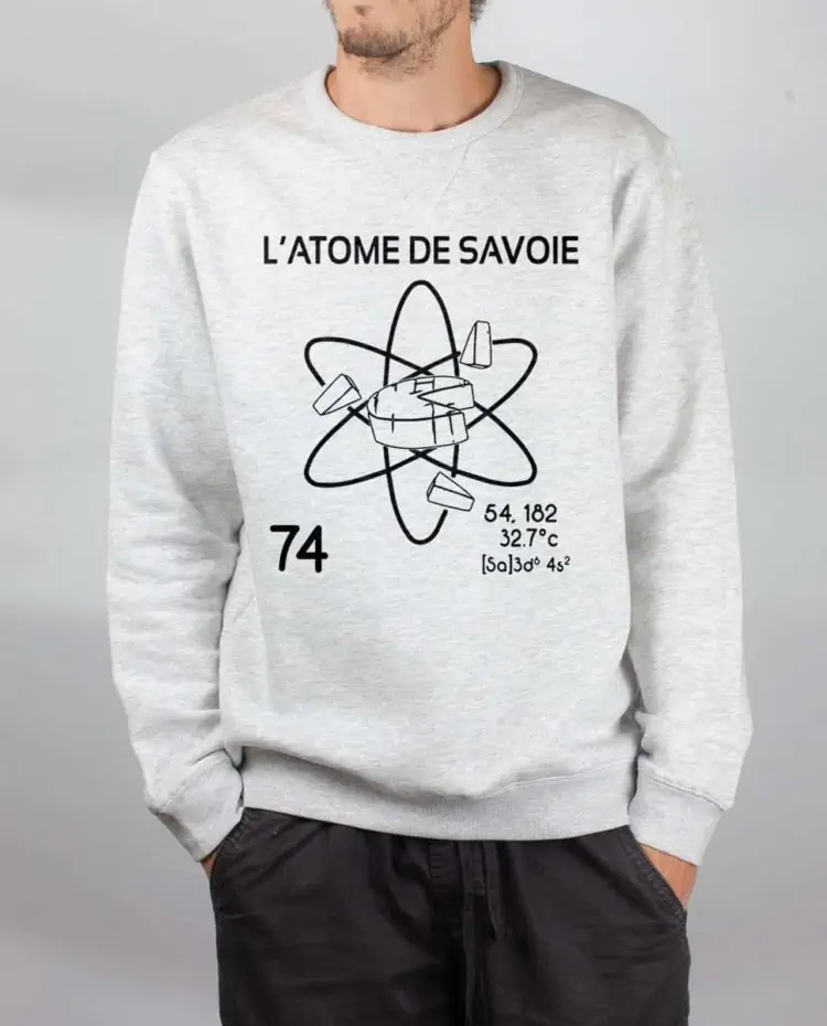 Pull sweat homme blanc Atome de savoie 74