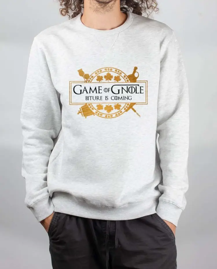 Pull sweat homme blanc Game Of Gnole