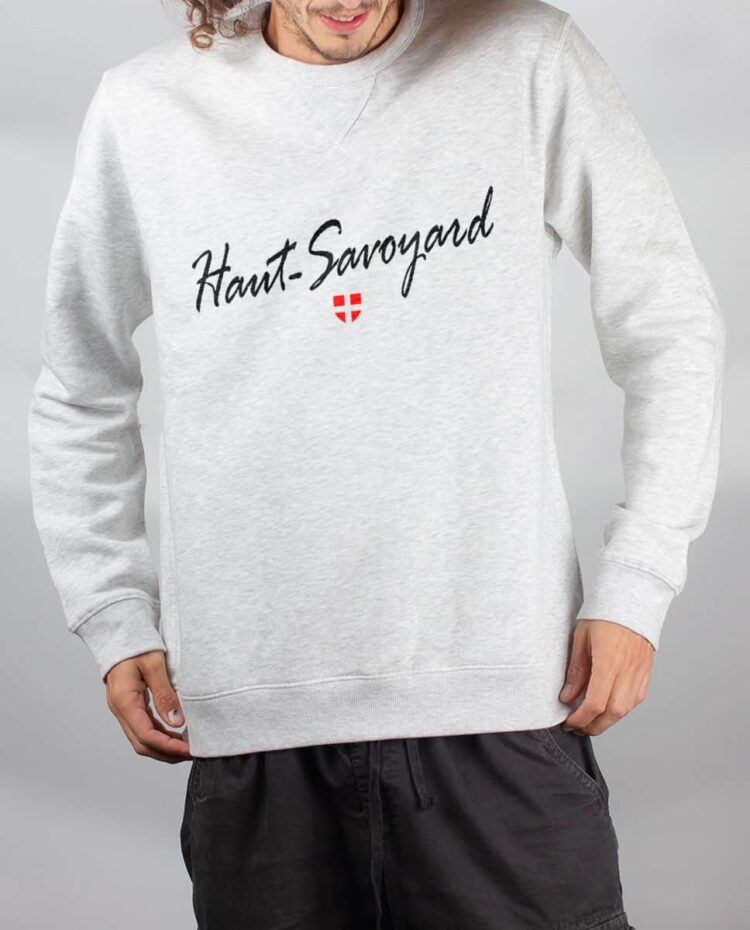 Pull sweat homme blanc Haut Savoyard