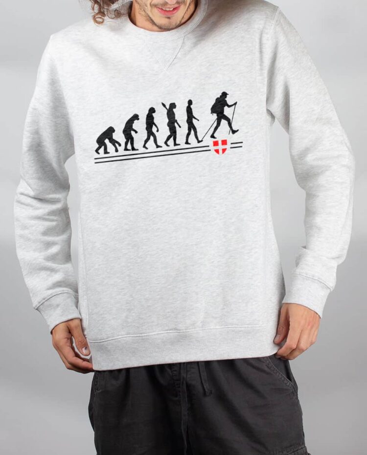 Pull sweat homme blanc evolution randonnee