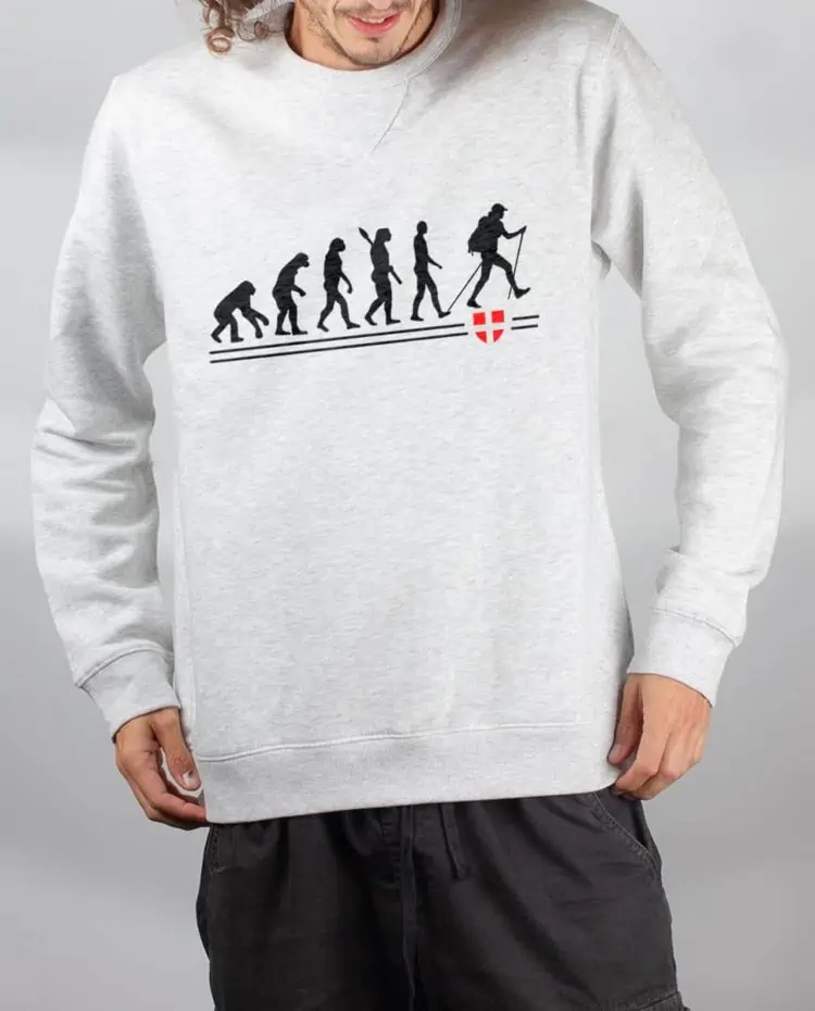 Pull sweat homme blanc evolution randonnee