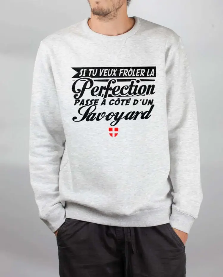 Pull sweat homme blanc frole la perfection savoyard
