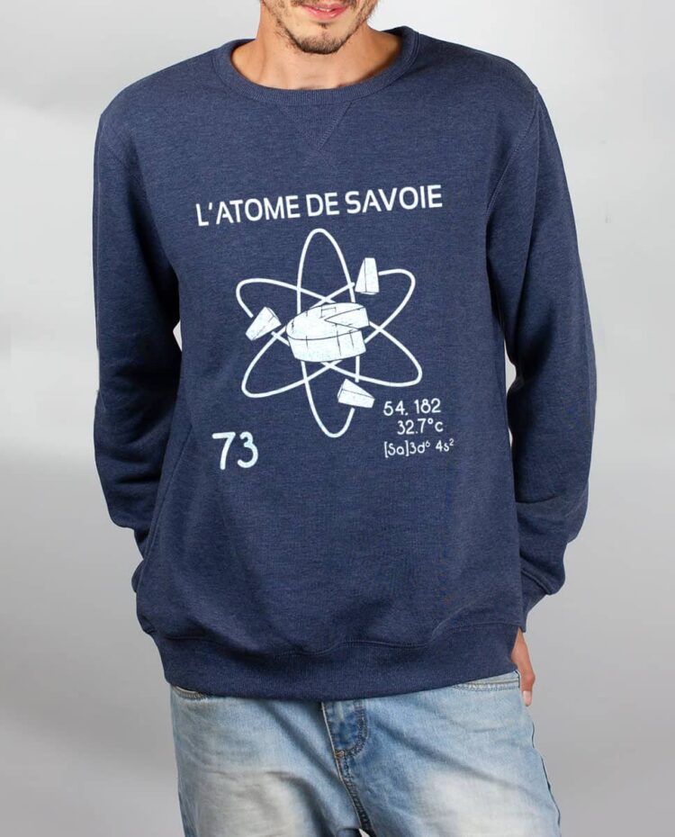 Pull sweat homme bleu Atome de savoie 73