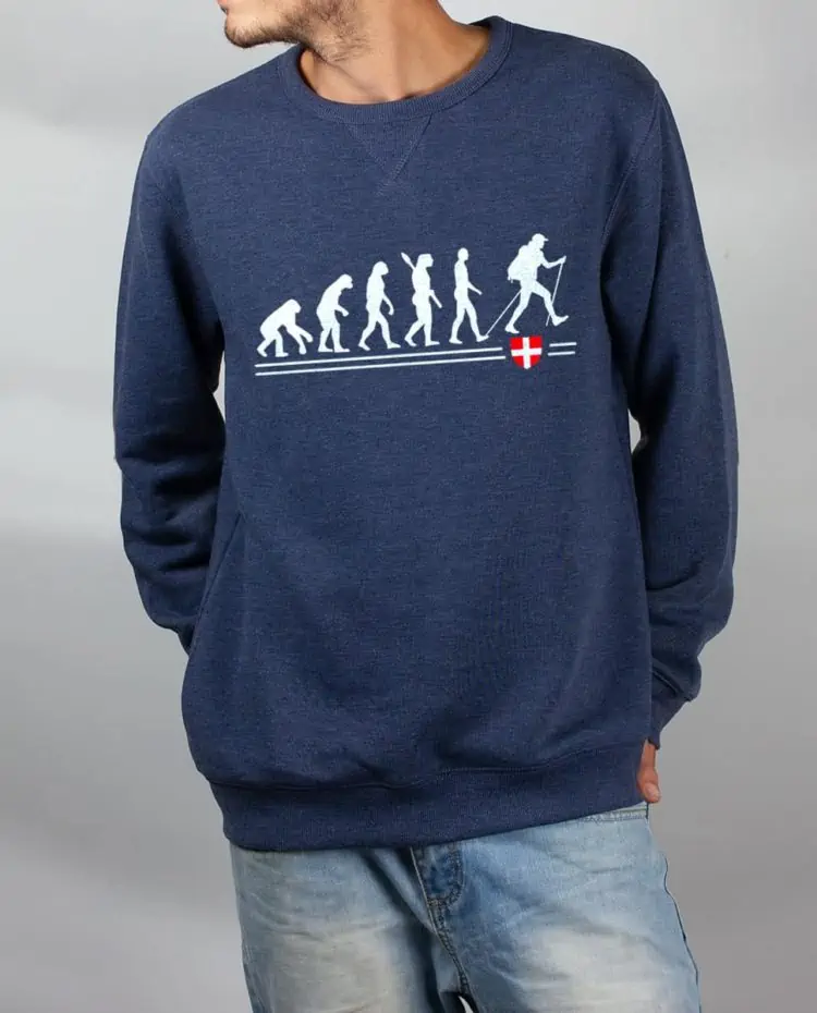 Pull sweat homme bleu evolution randonnee