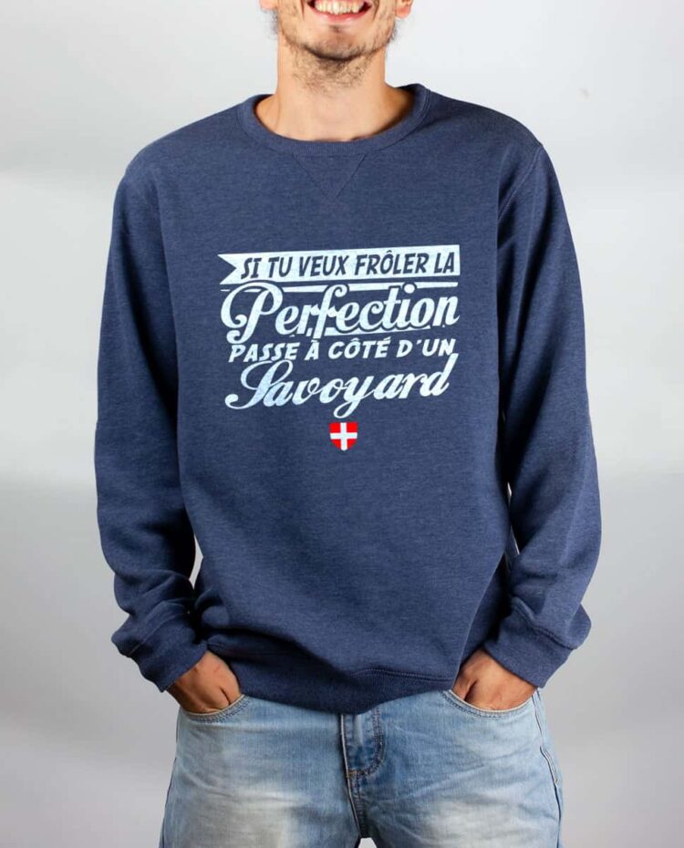 Pull sweat homme bleu frole la perfection savoyard