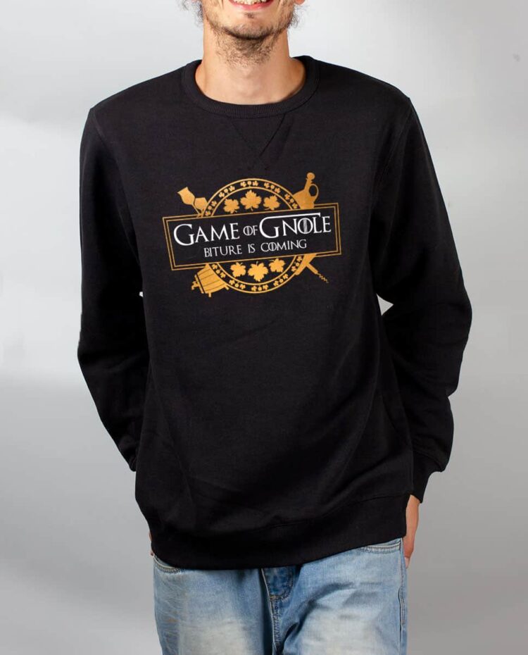 Pull sweat homme noir Game Of Gnole