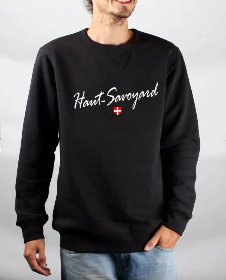 Pull sweat homme noir Haut Savoyard
